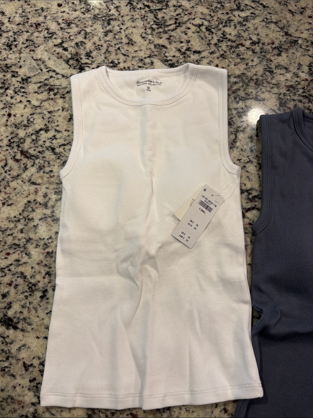 Abercrombie & Fitch White Ribbed Tank Top